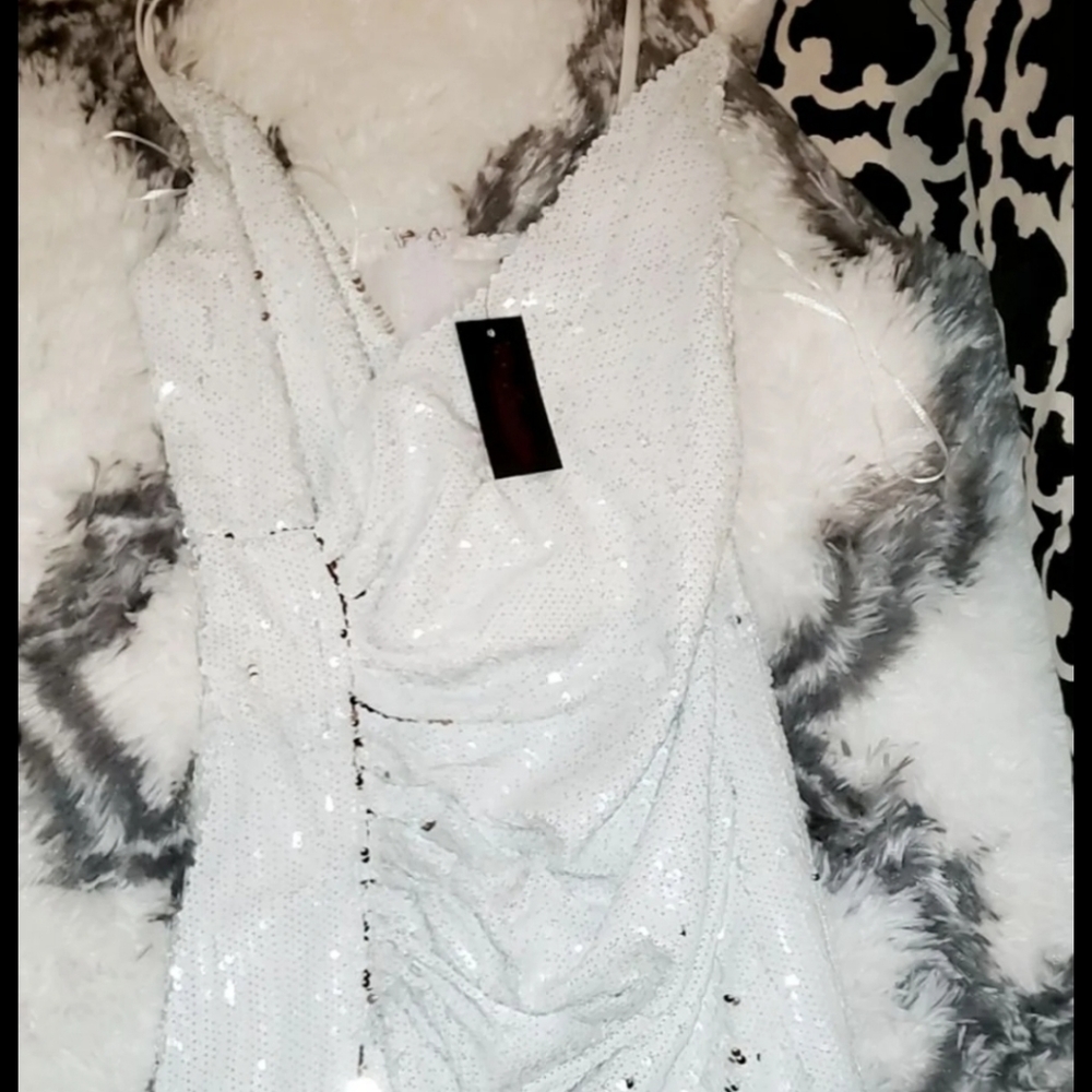 White sequin dress